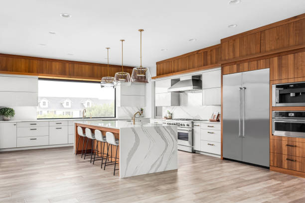Modern kitchen with high-end finishes by best kitchen remodelers